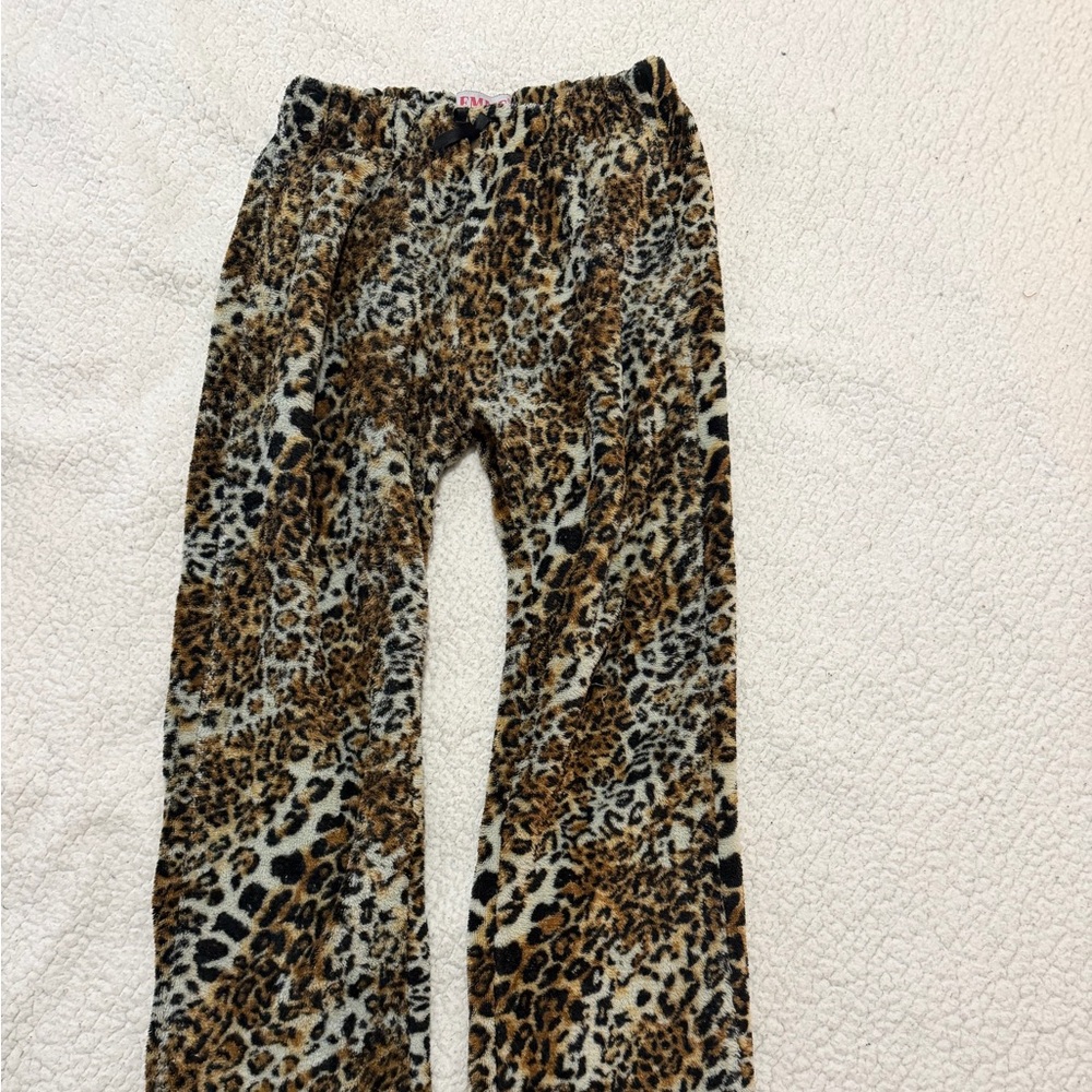 Y2K Leopard Print Pajama Pants in Brown and Black